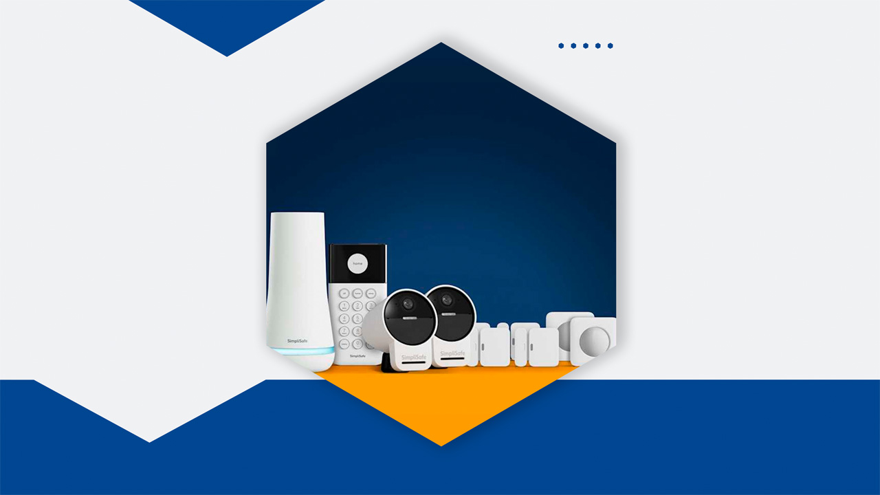 SimpliSafe base station with security sensors.