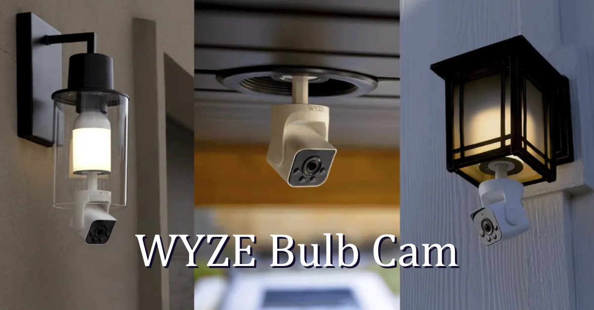 WYZE Bulb Cam installed in ceiling light with 360° motion tracking