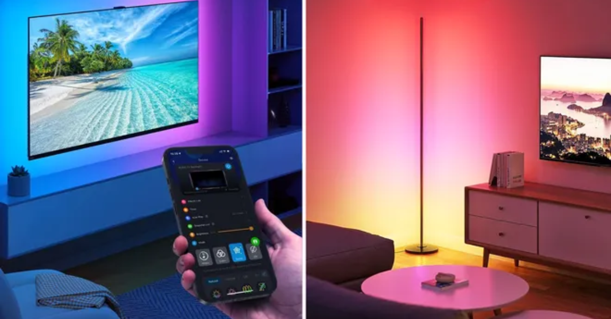 Govee Smart LED lights in a modern living room