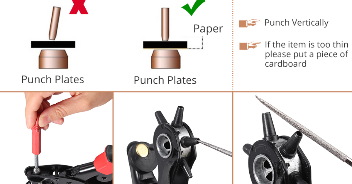 XOOL Revolving Punch Plier Kit punching a belt hole