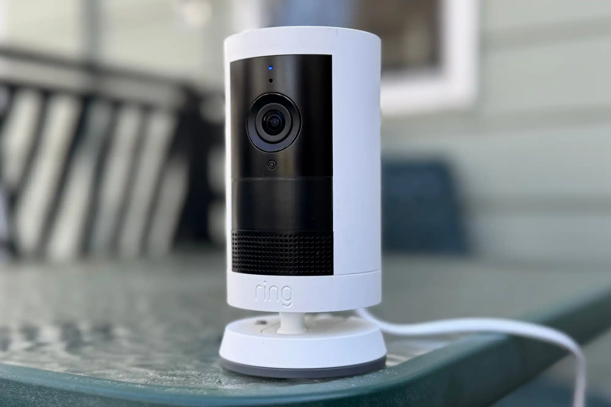 Ring Outdoor Stick Up Cam mounted on wall