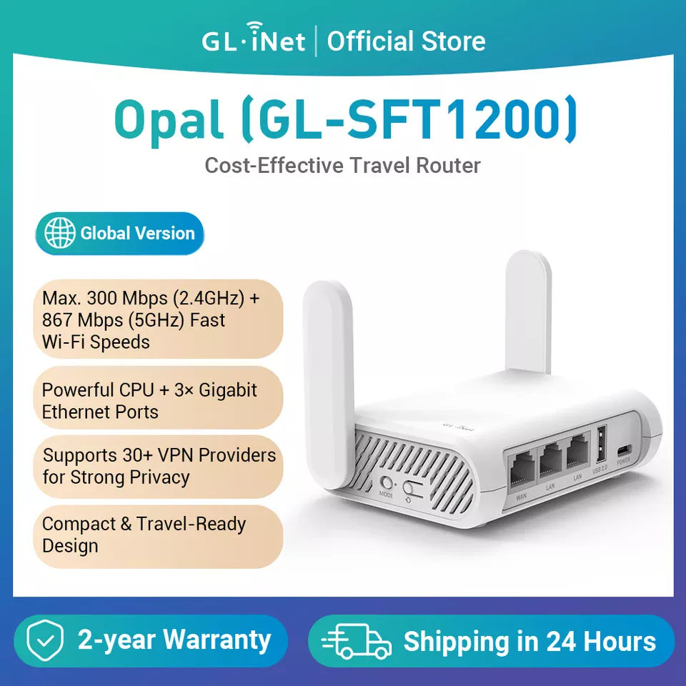 GL.iNet GL-SFT1200 (Opal) Secure Travel WiFi Router GL.iNet GL-SFT1200 Opal