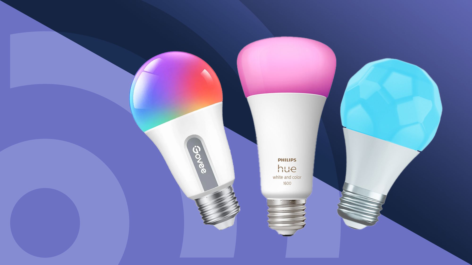 Smart home living room with Philips Hue and Nanoleaf lighting controlled by Alexa.Best Smart Home Lights 2025.