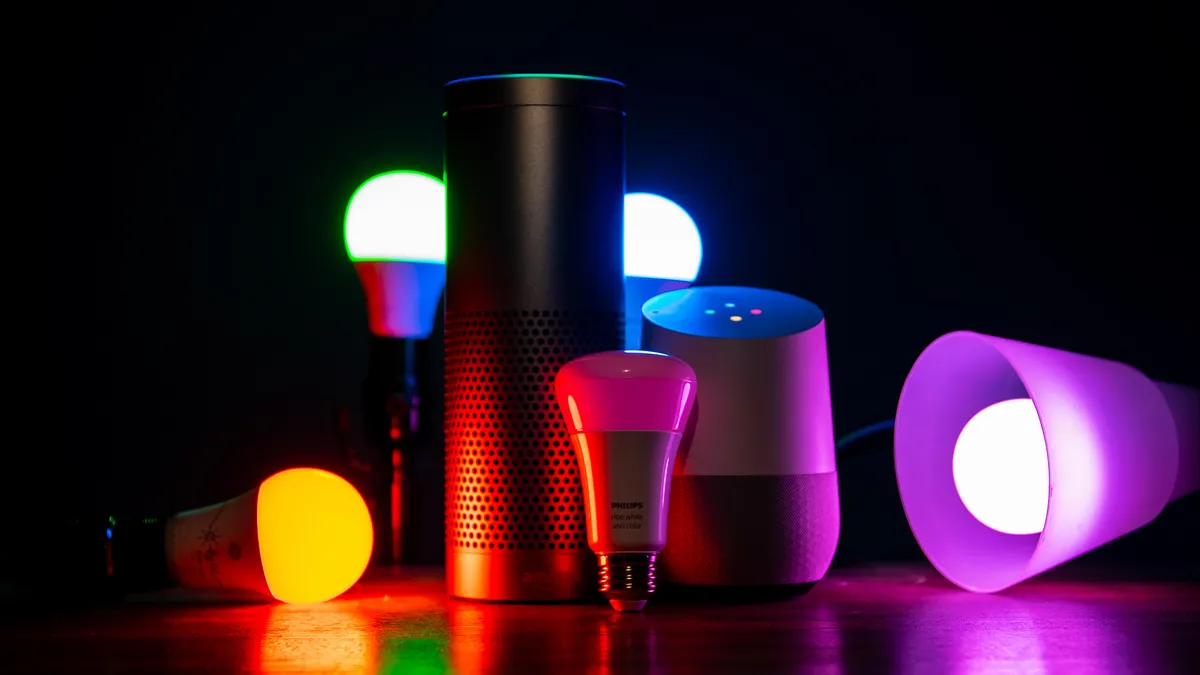 Best smart lighting setup in a modern living room with LED lights.