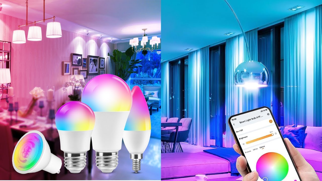 Modern living room with smart home lighting system in 2025.