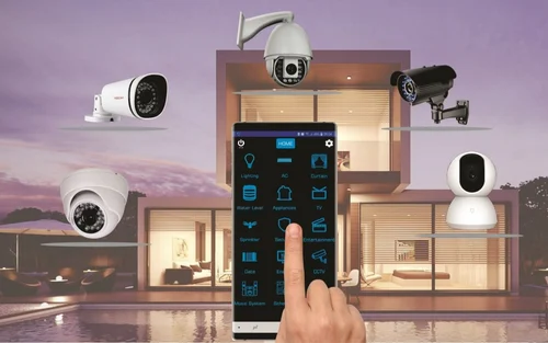 Smart home with Alexa-enabled lock, Ring doorbell, and WiFi camera.Smart and Secure.