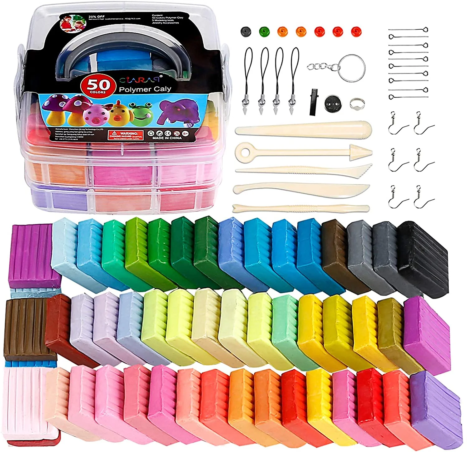 Ultimate Polymer Clay 50 Colors Starter Kit for Kids and Beginners | Non-Toxic DIY Craft Fun