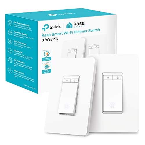 Kasa 3-Way Dimmer Kit installed in a hallway with two switch locations.