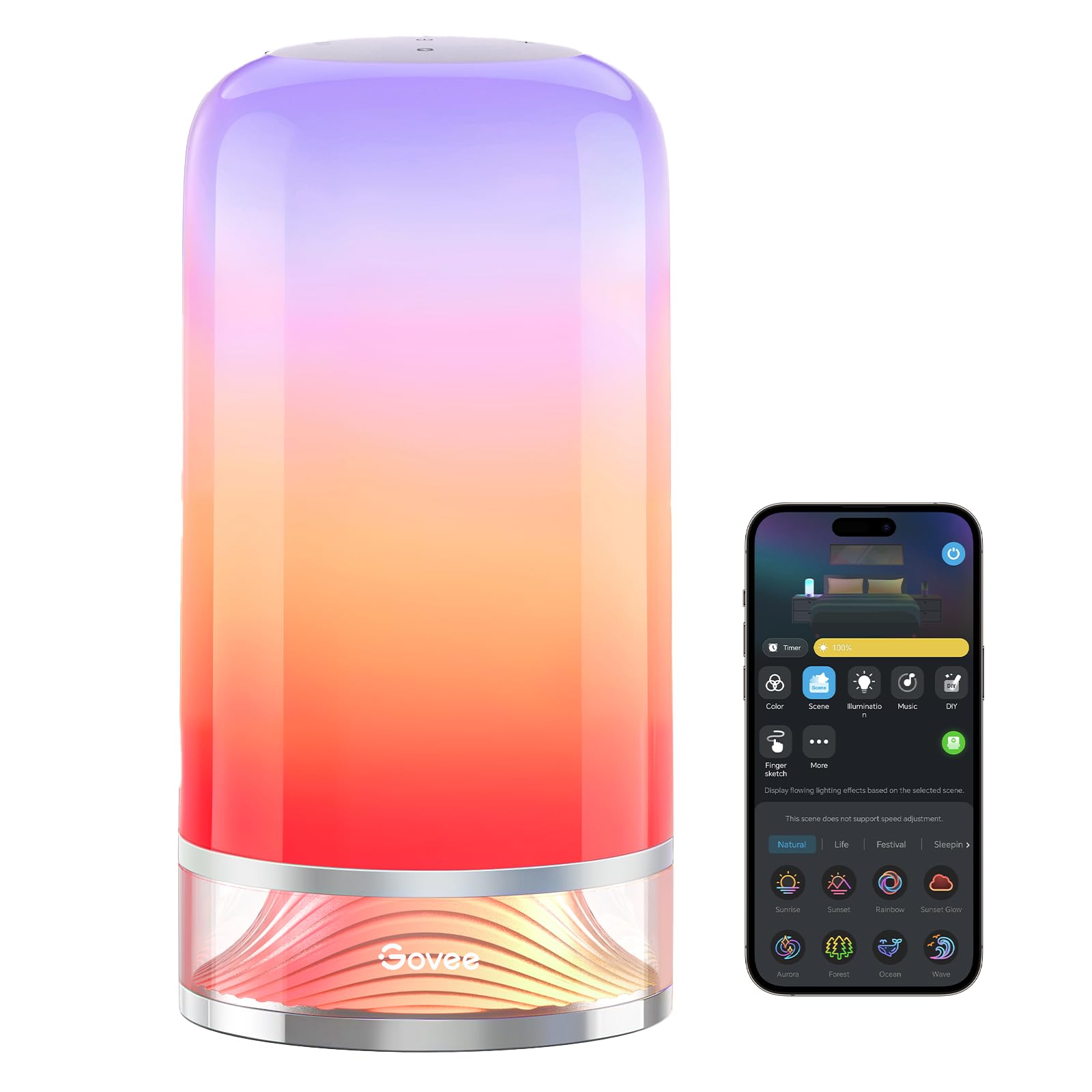 Govee RGBIC Smart Table Lamp 2 with 64 Scene Modes and Color Changing