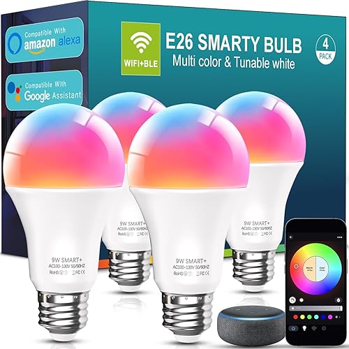 Kasa Smart LED Light Bulbs 4 Pack KL125P4, Full Color Changing Kasa Smart Light Bulbs