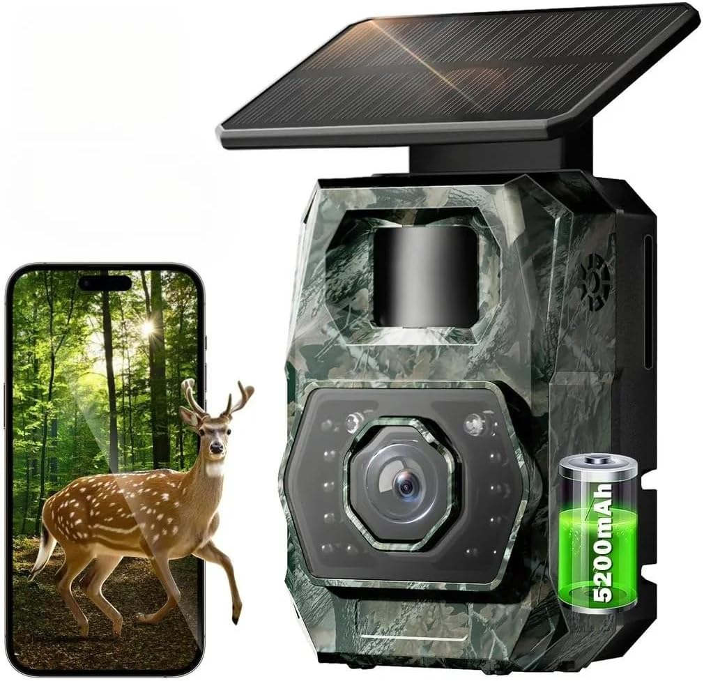 MAXDONE Solar Trail Camera WiFi Bluetooth 48MP with Solar Panel