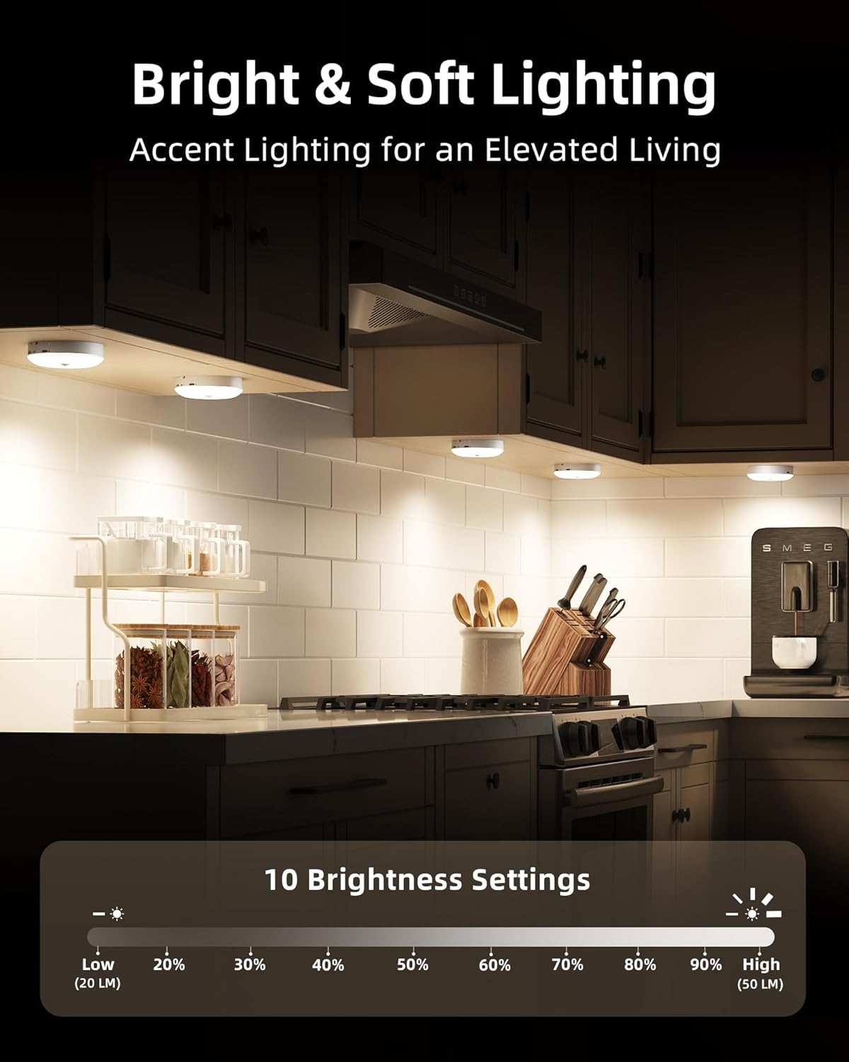 EZVALO Under Cabinet Lighting with charging dock