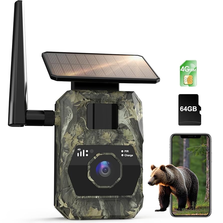 MAXDONE Solar Trail Camera WiFi Bluetooth Outdoor Security System