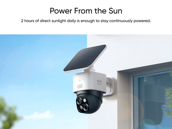 eufy SoloCam S340 Solar Security Camera outdoor, dual cam and solar panel