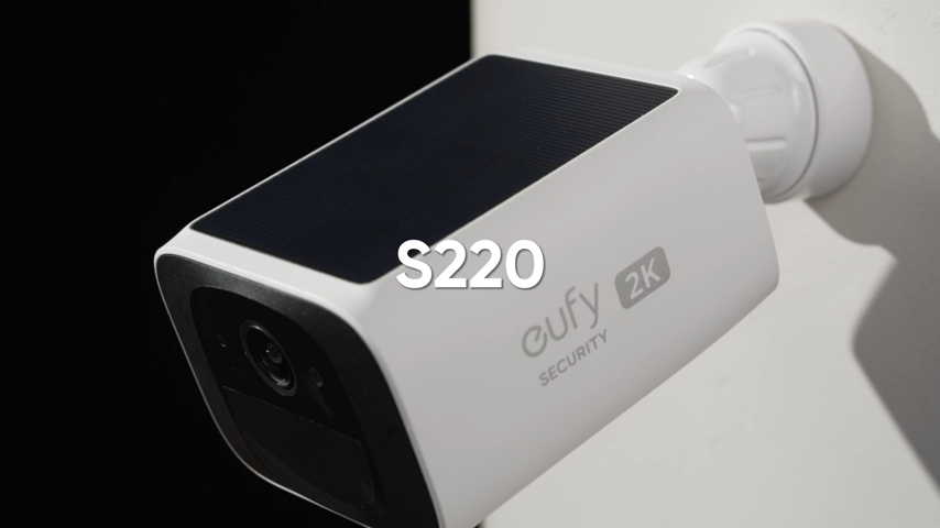 eufy SoloCam S220 Solar Security Camera outdoors mounted under sunlight