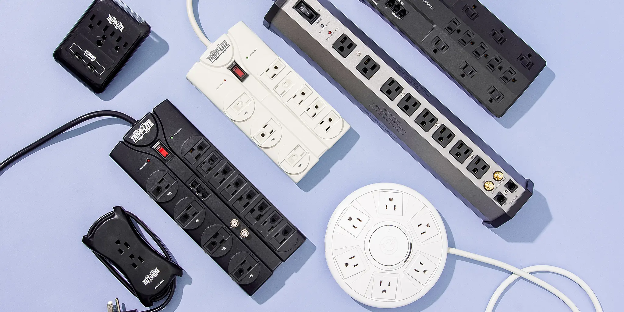 Outlet Extender Surge Protector Power Strip with 6 AC outlets and 4 USB ports