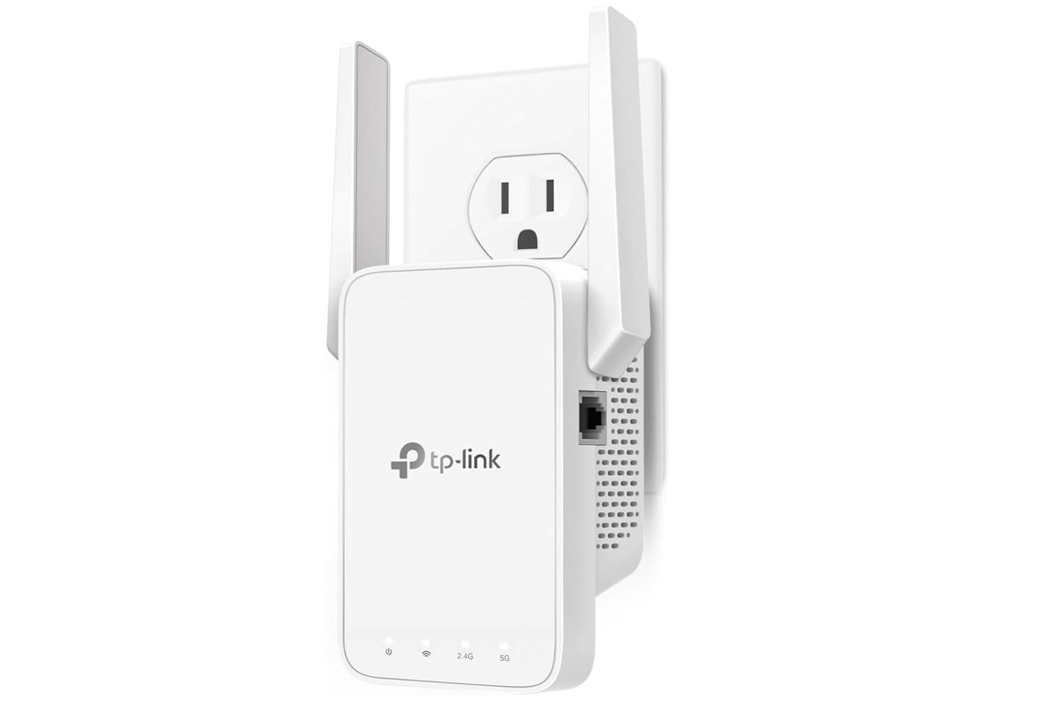 Range extender eliminating WiFi dead zones in contemporary home